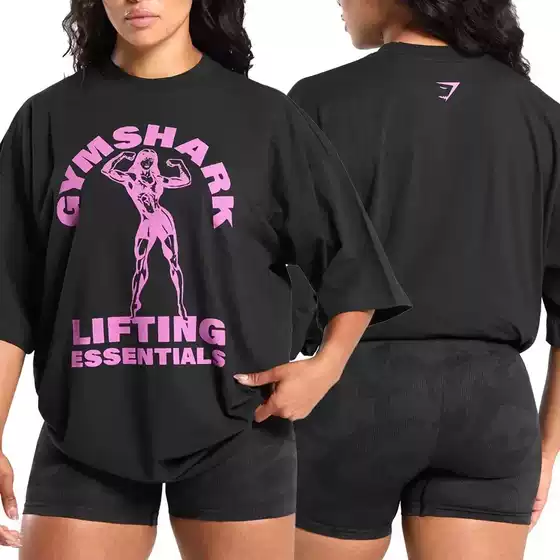 Cross-border American Muscle Shark T-shirt Street Fitness Gymnastics Summer Sports Fitness Short Sleeve T-shirt for Men and Women