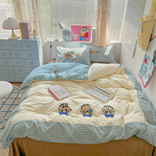 跨境儿童卡通三件套床单学生可爱成人四件套床笠水洗棉厂家批发