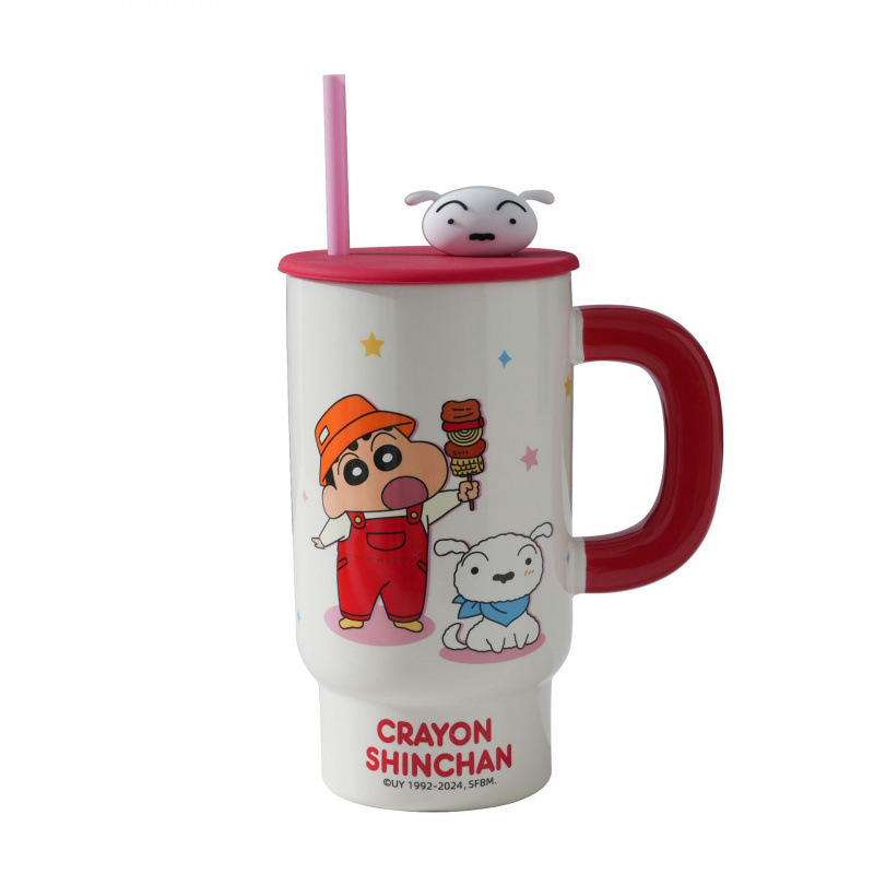Crayón pequeño nuevo taza de cerámica para niños nuevo 2024 copas de agua de alto valor de pareja taza de oficina en el hogar taza con tapa