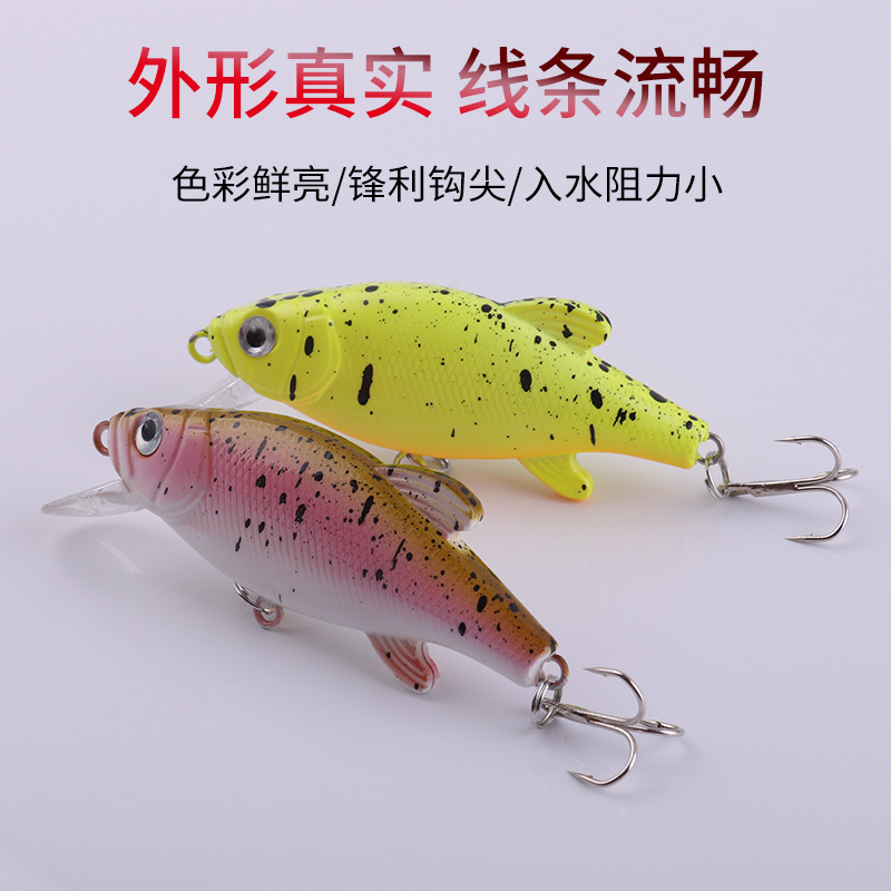 Luya cebo falso 12,8g/8,2 cm mino vibración cebo duro cebo artificial se especializa en lubina gancho de pescado plano