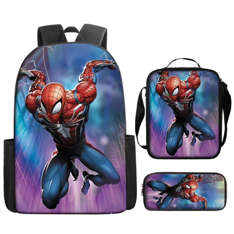 Cross-border nuevo Marvel Spider-Man mochila de estudiantes de primaria y secundaria mochila de dibujos animados de gran capacidad mochila de almuerzo