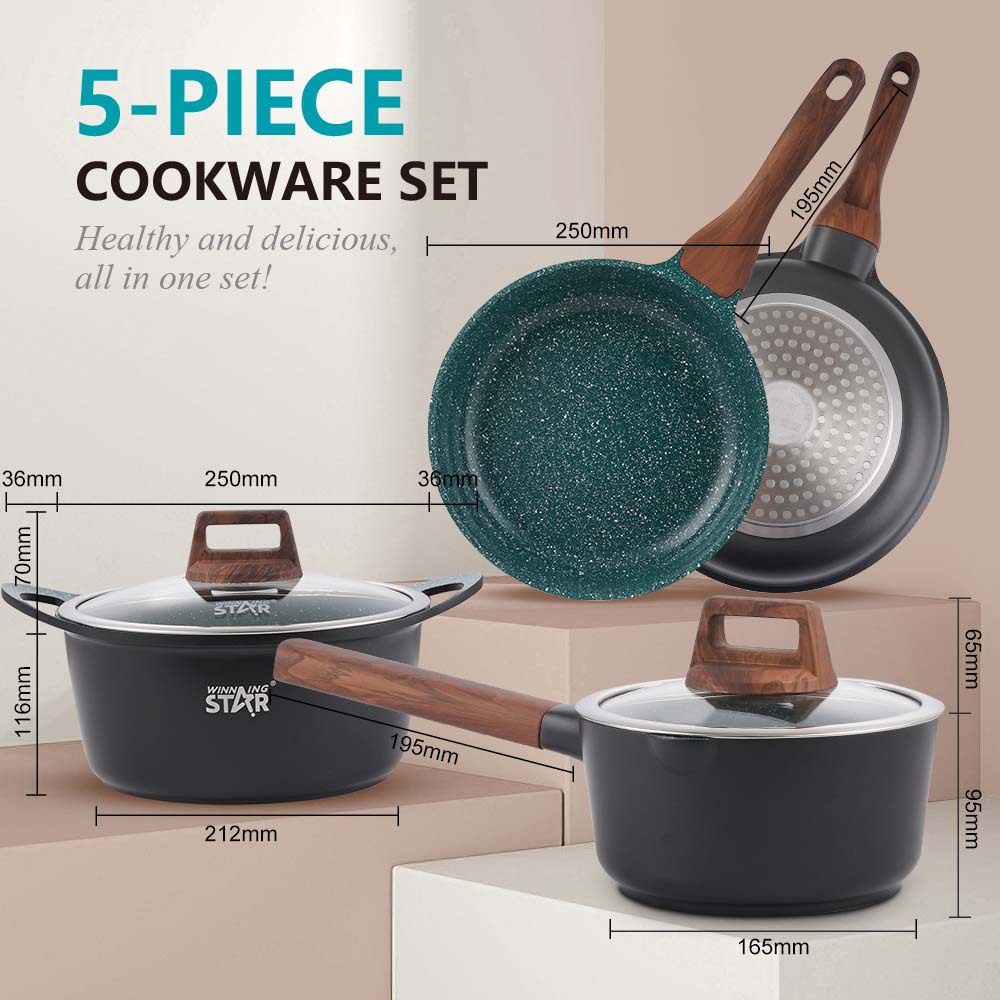 Winning star crossover exclusivamente para ollas de cocina, arroz frito, olla caliente, agua hirviendo, leche hervida, juego de ollas antiadherentes multifuncional