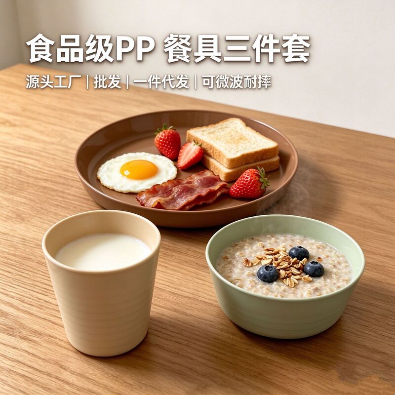 Food-Grade Pp Plastic Tableware Three-Piece Set, Microwave-Safe, Drop-Resistant, Anti-Scalding Bowls and Plates, Direct from the Source Factory, Wholesale, Oem Customization Food-Grade Pp Plastic Tableware Three-Piece Set, Microwave-Safe, Drop-Resistant, Anti-Scalding Bowls and Plates, Direct from the Source Factory, Wholesale, Oem Customization