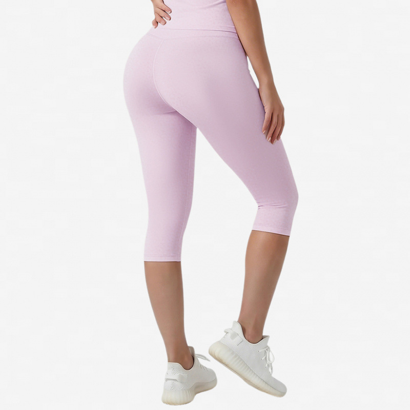 Deportes al aire libre transfronterizos pantalones de manga corta y pantalones largos de siete puntos, pantalones de velocidad seca, cintura alta y caderas levantadas, juegos deportivos para mujeres de verano ropa de yoga de fitness