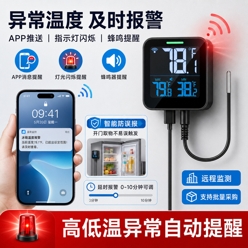 New Wifi Fish Tank Smart Thermometer App Remote Water Temperature Monitoring High and Low Temperature Alarm Amazon Cross-Border New Wifi Fish Tank Smart Thermometer App Remote Water Temperature Monitoring High and Low Temperature Alarm Amazon Cross-Border