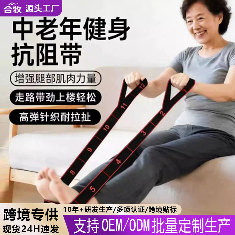 Resistance bands, segmented resistance bands, for strength training, designed for middle-aged and elderly individuals, for fitness, glute and leg workouts, and digital yoga exercises