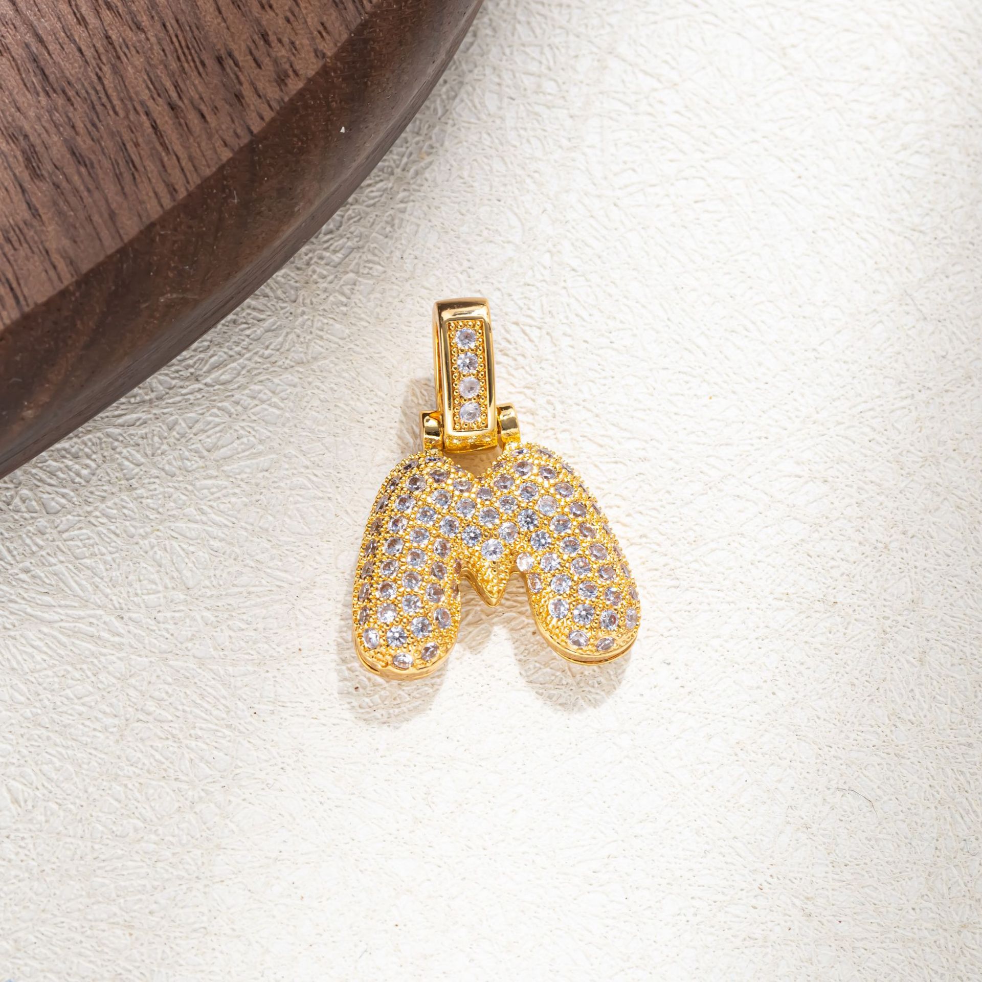 7g Weight Pendant Jewelry Making Type Golden Plated Plating Material Zircon Inlay Material 1 Piece Quantity Casual Occasion Copper Material Letter Pattern Women's Gender Simple Style Style Plating Craft 1 Piece Copper Zircon Letter Pendant 14