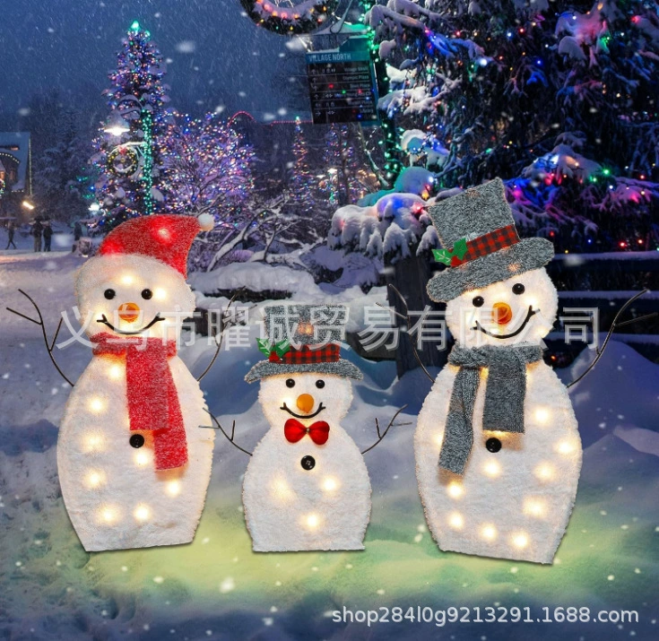 2023 Cross Border Новый Рождество Санта-Клаус Пингвин Украшение сада Плоский акриловый светодиодный светильник Суд