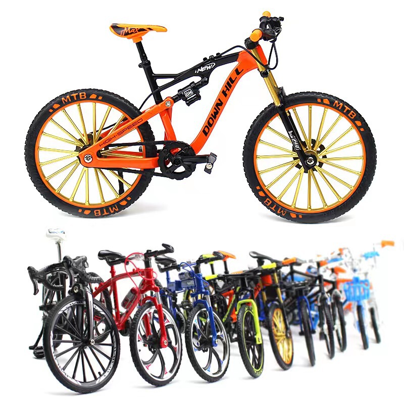 Alloy Bicycle Model Downhill Foldableing Bike Mini Bicycle Model Car Alloy Toy Car Ornament Collection