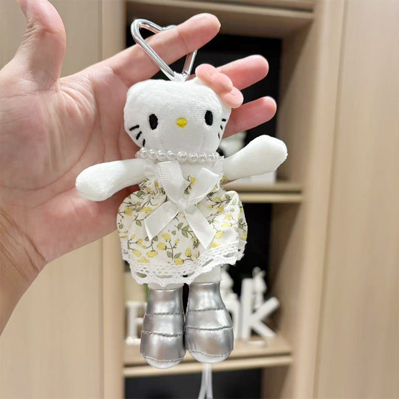 长腿kitty毛绒挂件玩偶可爱kt猫书包包包挂饰钥匙扣娃娃公仔批发|undefined