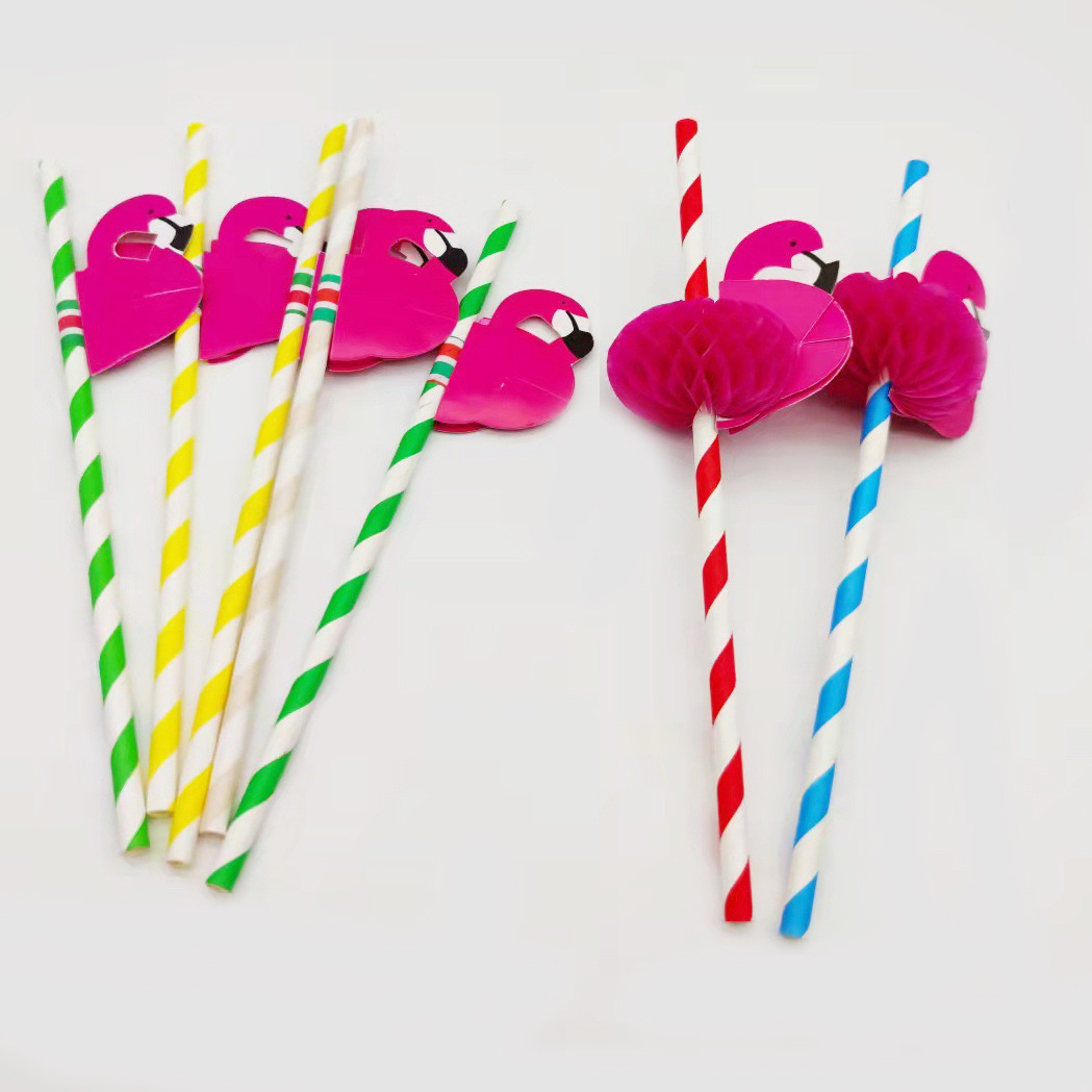 Fábrica al por mayor creativo tridimensional panal de fruta modelado paja decoración paja de papel desechable