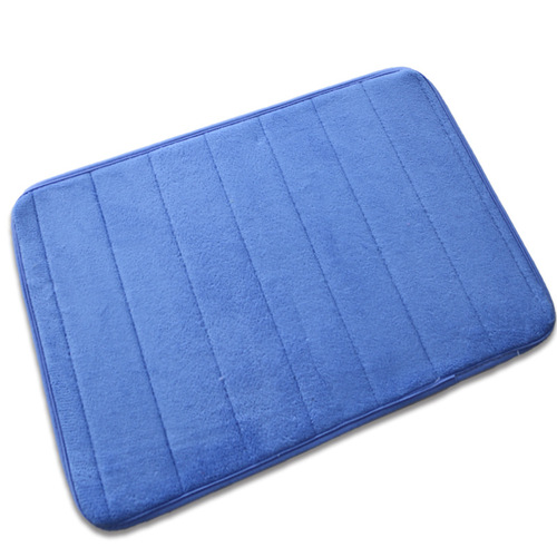 Bathroom coral velvet water-absorbent mat, non-slip foot mat, simple solid color embroidered rug, household entrance mat