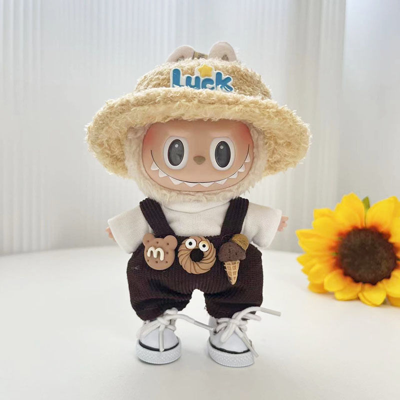 유일한 옷] 17CM LABUBU LABUBU 블라인드 박스 펜던트 인형 패션 의류 세트 귀여운