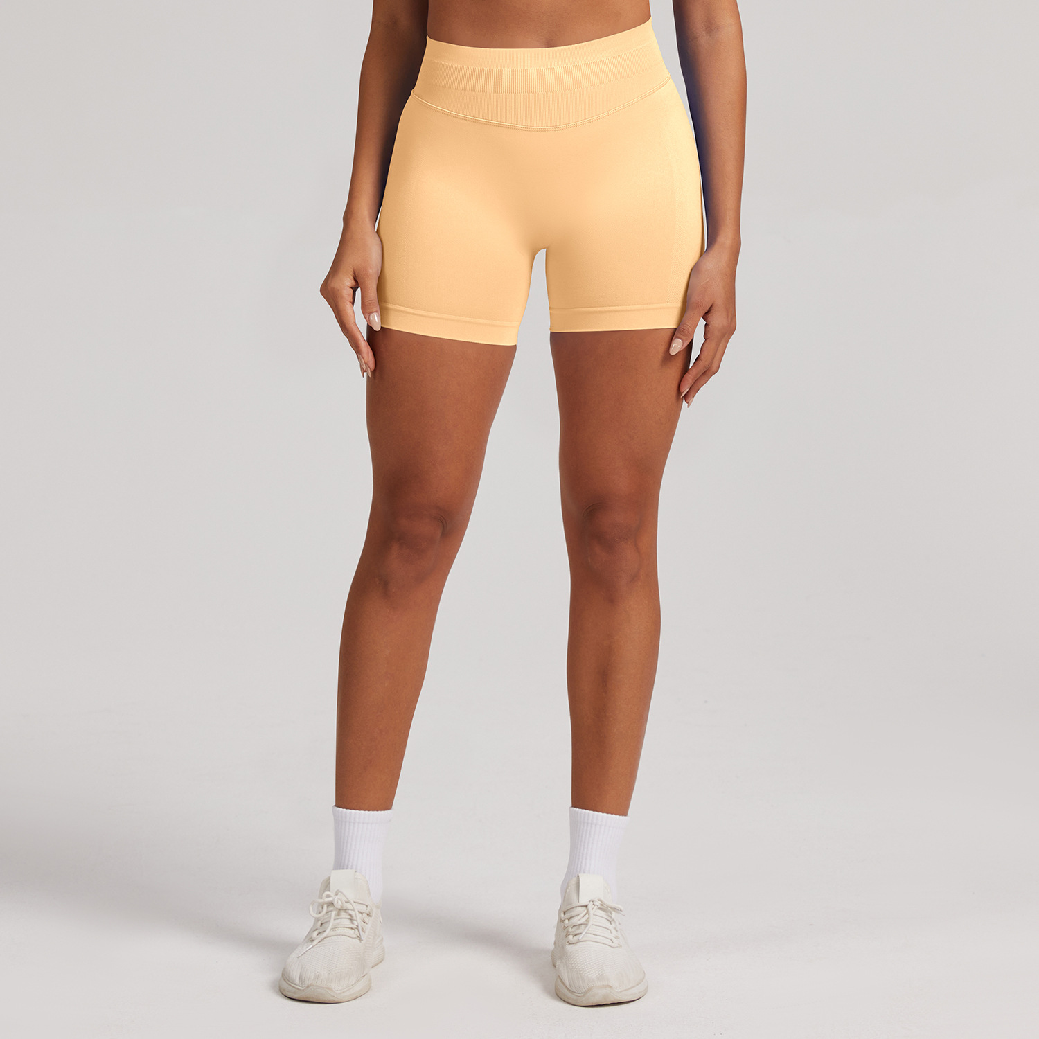 Amazon Pantalones cortos de cintura alta, pantalones de gimnasio sin costuras, pantalones deportivos de cintura alta, pantalones de cintura sin costura image 6