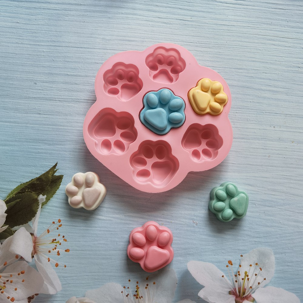 7 garras de gato 230 molde de silicona pastel helado pudín molde de postre jabón utensilios