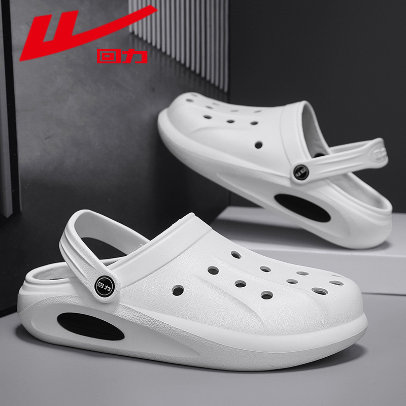 Zapatos transpirables para exteriores con orificios, zapatos ligeros de suela gruesa, pantuflas cerradas para hombre, sandalias deportivas minimalistas casuales para el verano.