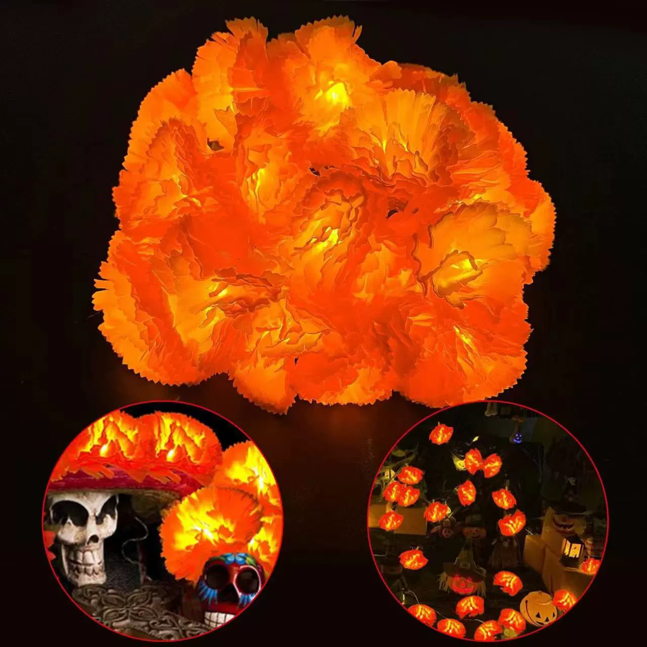 LED-гирлянда с лилиями Дали из chrysanthemum, солн flores, батарейный, длина 1,5 м или 3 м
