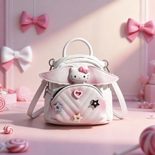 卡通可爱kitty猫双肩包女小众设计扎染翅膀学生书包迷你手提背包