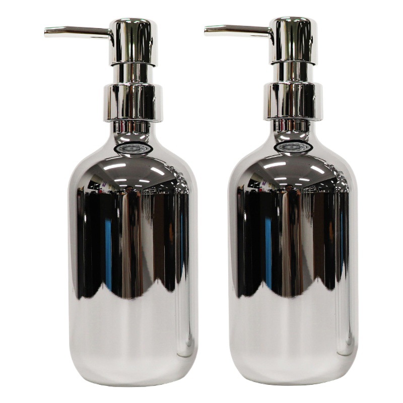 500mlpet botella de galvanoplastia de plata botella de champú botella de gel de ducha loción botella de tóner de plástico sub-botella