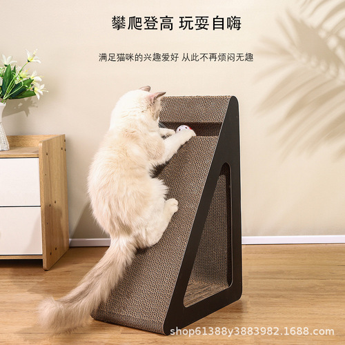 Cat Scratching Board Vertical Triangular Cat Scratching Nest Cat Claw Board Vertical Triangular Corrugated Material Cat Toy