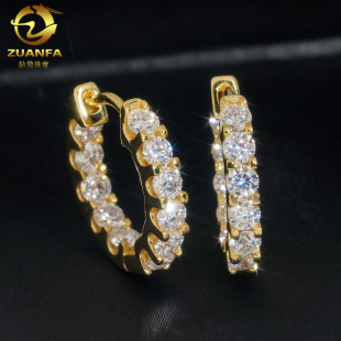 Amazon Hot-selling Personalized Trendy Ear Ring S925 Silver Moissanite European and American Classic Earrings for Men and Women Jewelry