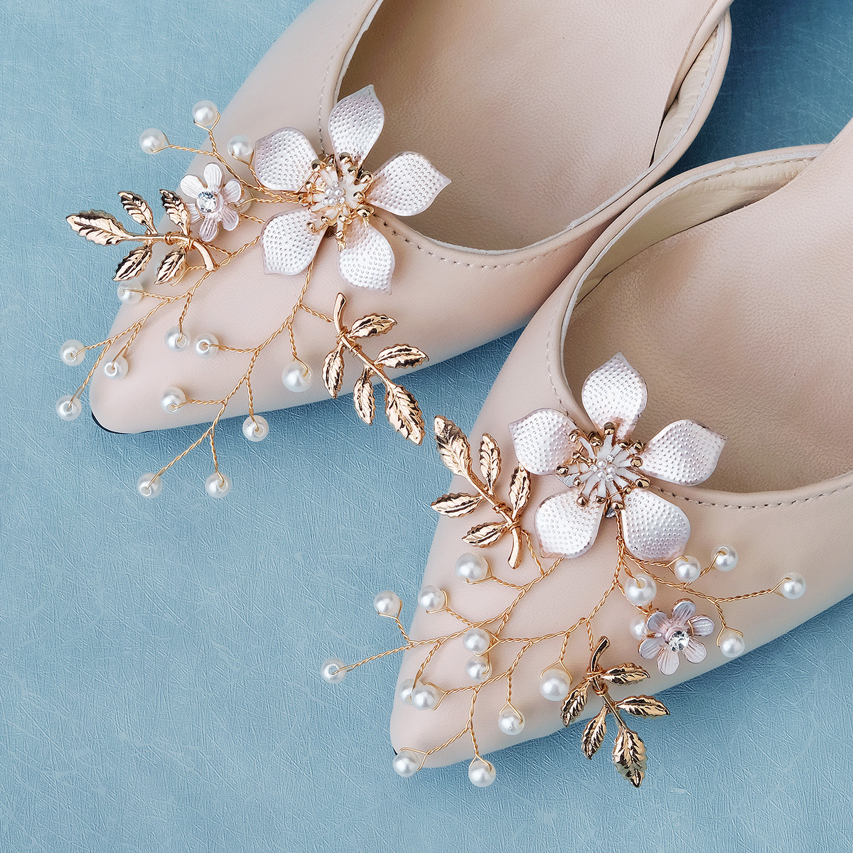 European And American Bridal Shoe Decorations Hand-woven Leaves And Flowers Shoes Fairy Style High Heels Accessories Removable Shoe Clips