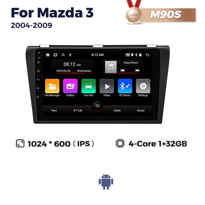 Applicable to Mazda Mazda 3 2004-2009 Android large screen central control navigation radio 8+256G (DVD Navigation) - m90s-4-core-132g