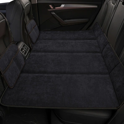 Vehicle-mounted inflatable bed | Seat Sleeping Artifact Foldable - chenille-classic-black-2-storage-bags-80130cm