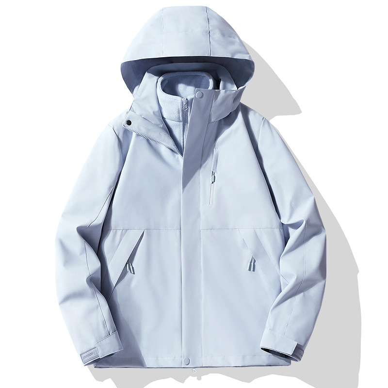 Jacket Spring and Autumn Men's and Women's New Three-In-One Detachable Single Thin Jacket Outdoor Windproof and Waterproof Factory Direct Sales