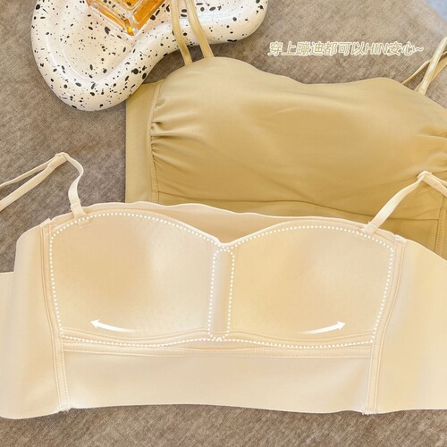Original Invisible Bra Cupless Backless Bra for Small Bust with Clustering, Side Breast Support, Anti-Sag, Secure Fit, and Anti-Stripping Bra