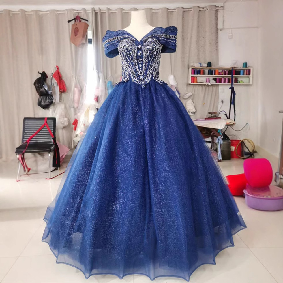 Foreign Trade Cross-Border Tutu Skirt for Adults 2026 New Style One-Shoulder European and American Ball Gown Performance Dress Colorful Wedding Dress Gown