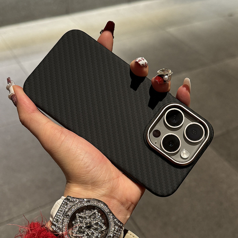 iPhone15proケースに適した新しいカーボンファイバーパターンApple 16ファッション14ProMaxオールインクルーシブ落下防止ケース|undefined