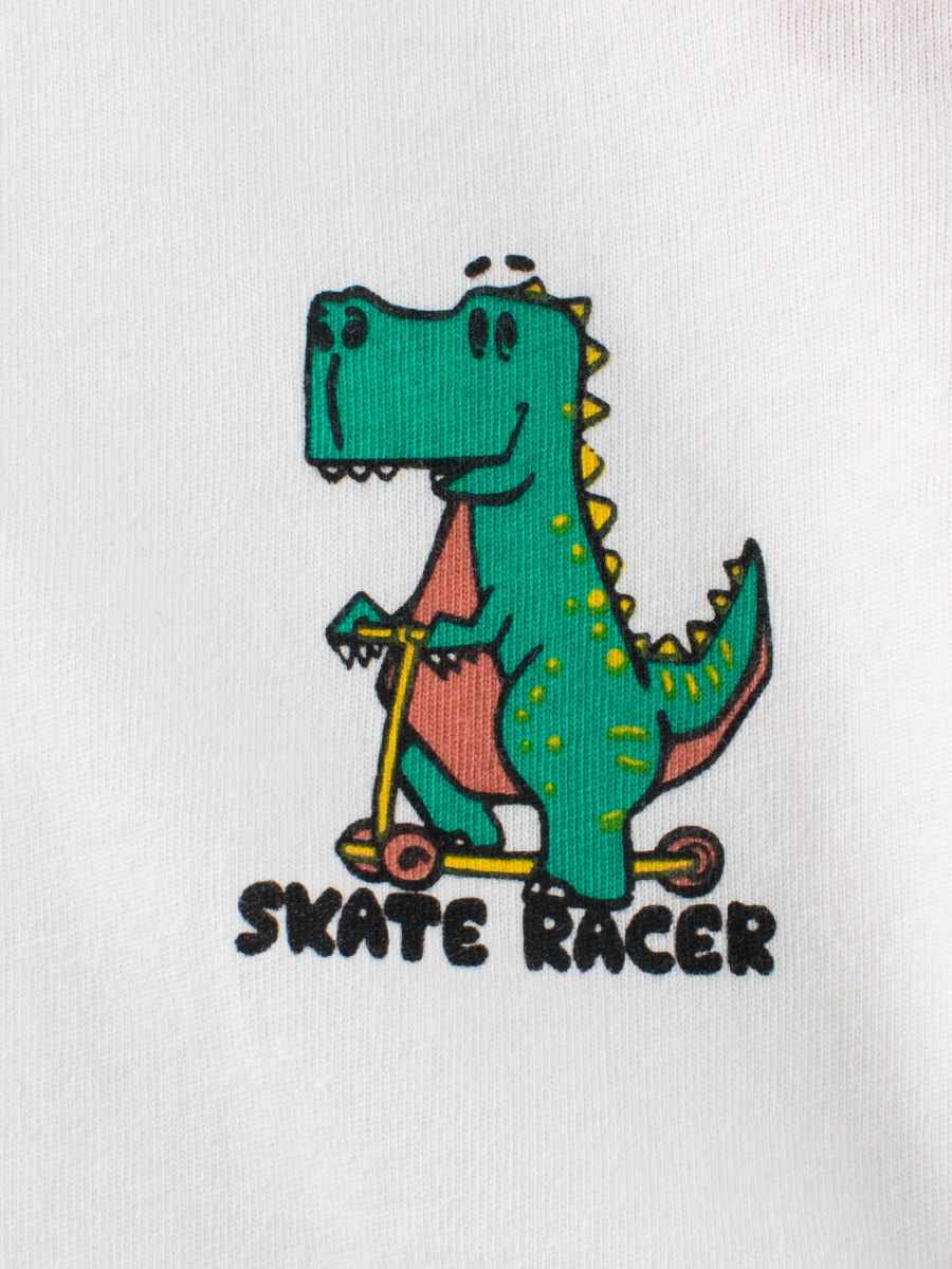 Camiseta de manga corta estilo coreano para niños 27kids, venta al por mayor, camiseta básica de verano 2026 para niños, ropa de dinosaurio para niños