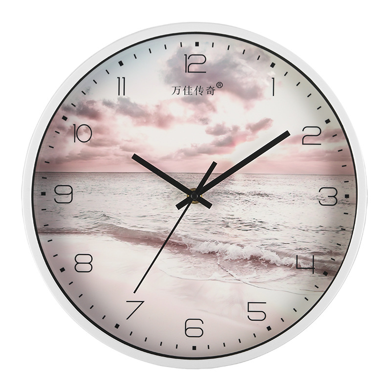 Reloj de pared para sala/comedor/hogar simple, reloj de pared silencioso sin perforación, estilo pastoral para dormitorio