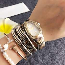 电商手表镶钻女士手表蛇形闪钻罗马刻度工厂直供跨境批发手表