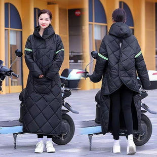 Outdoor electric car windbreaker winter new fleece-lined thickened windbreaker waterproof windproof super thick autumn and winter conjoined style