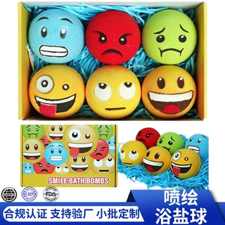 定制喷绘表情浴盐球100g精油香氛泡泡浴球气泡弹泡澡球BATH BOMBS