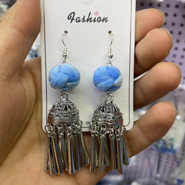 ethnic woven earrings from Yunnan province handmade