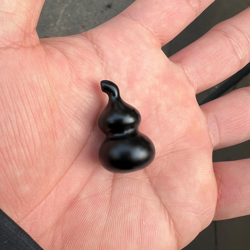Hotan jade black jade gourd hanging ornaments jade pendant old material Fulu versatile necklace men and women jade simple fashion jade jewelry