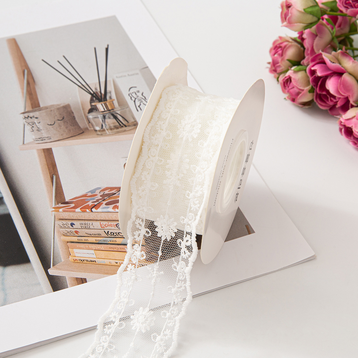 透明レースウェビングメッシュ刺繍ミルクシルク DIY リボンヘアアクセサリー花包装衣類アクセサリー