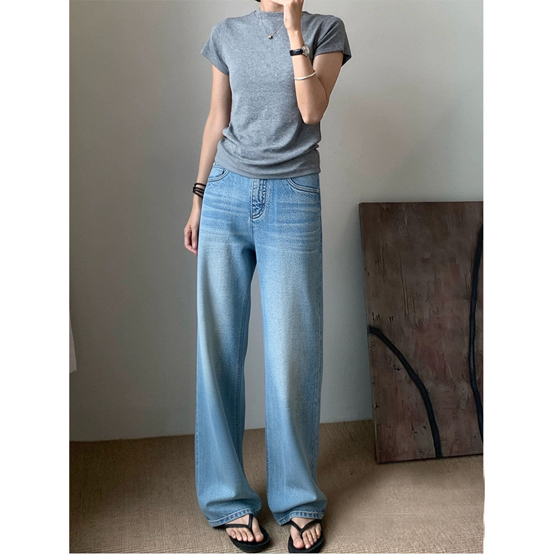 Soft and Resilient, Hemp Tencel/Summer Thin Denim Pants 2026 New Style Straight-Leg Pants Long Pants 6218 Soft and Resilient, Hemp Tencel/Summer Thin Denim Pants 2026 New Style Straight-Leg Pants Long Pants 6218