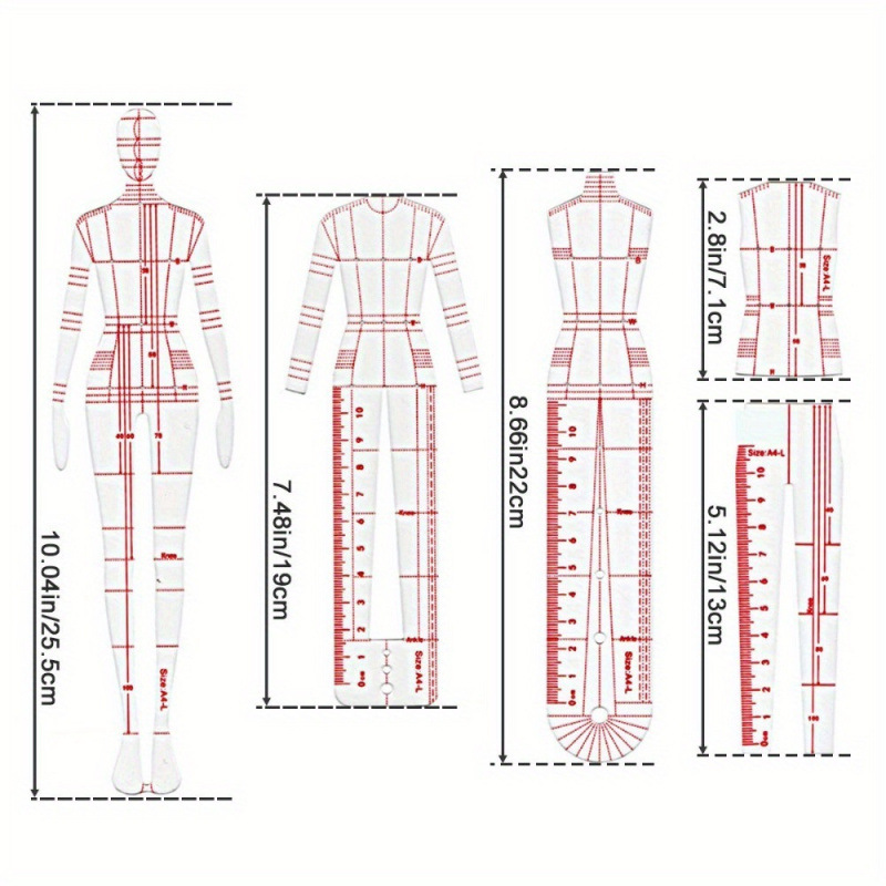 ④N 33 4 Types of Sewing Accessorie Measuring Ruler