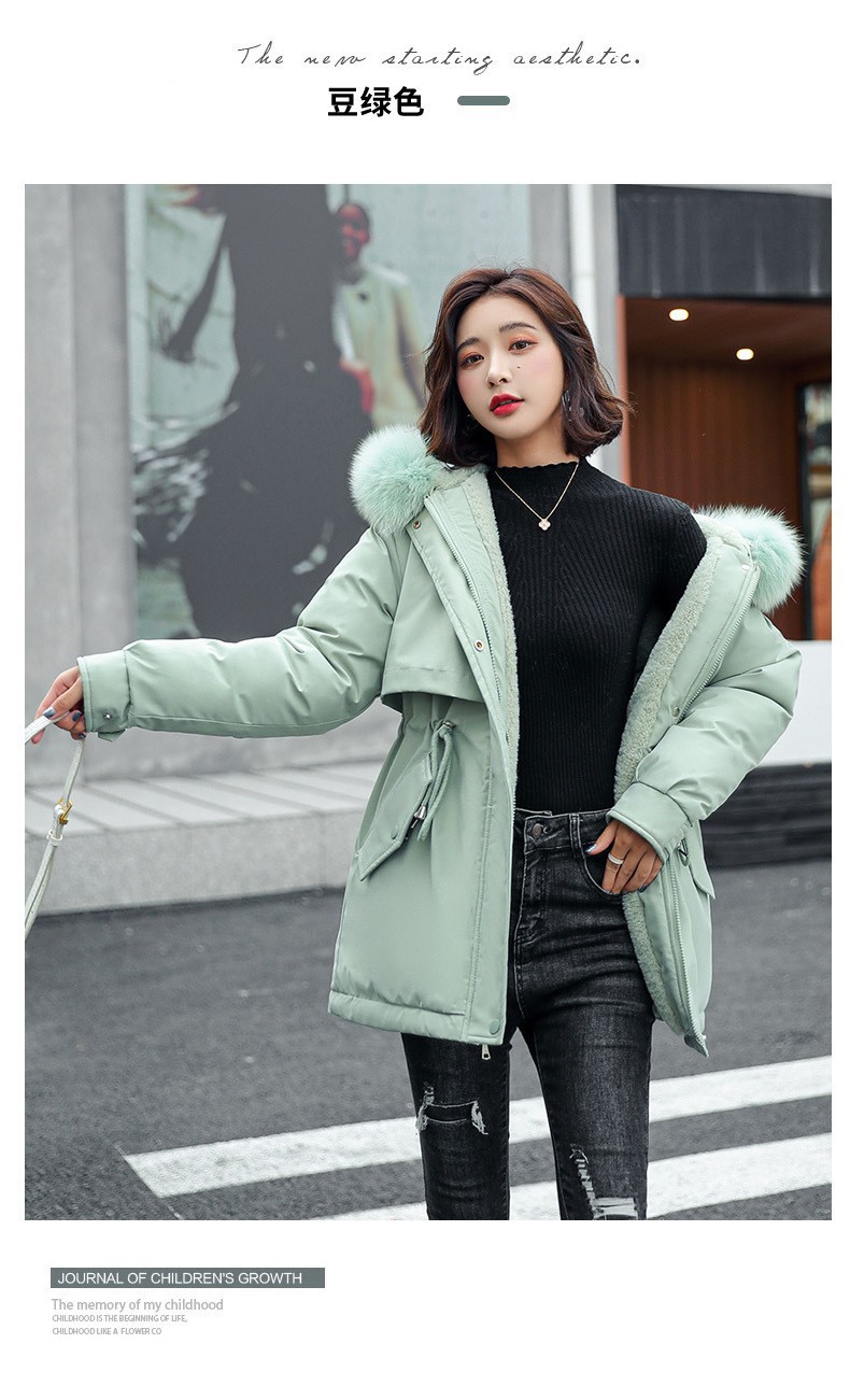 Pike wear mujer de longitud media 2024 invierno nueva moda acolchada de algodón cálida gruesa chaqueta de algodón casual de mujer image 13