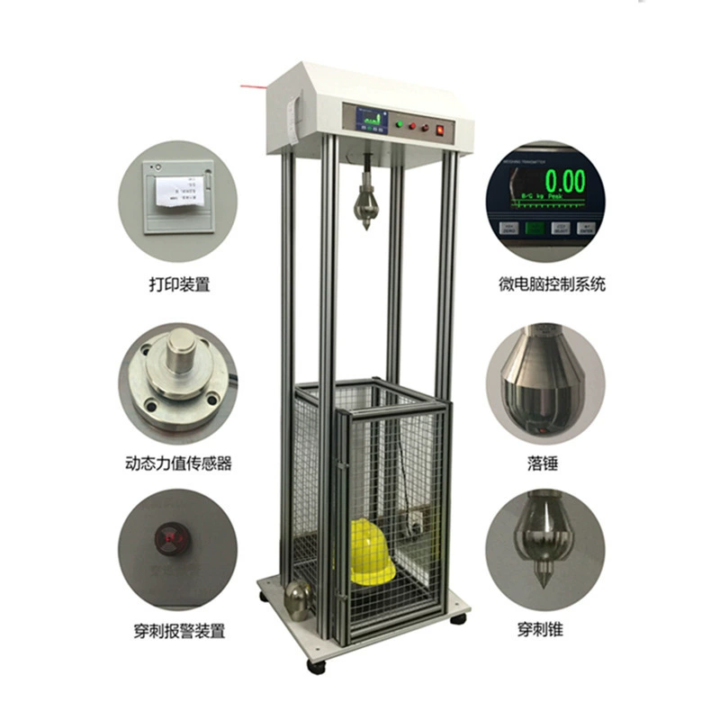 Тестер ударов прокола защитного шлема, противоударное оборудование для обнаружения пожарного шлема, прочная машина для испытания на производительность