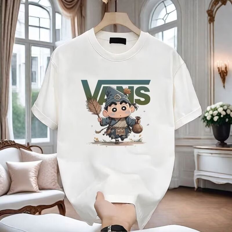 High-End Short-Sleeve T-Shirt for Men, Trendy Round Neck, Cartoon Print, Versatile, Trendy Brand, Light Luxury, Stylish Casual Top High-End Short-Sleeve T-Shirt for Men, Trendy Round Neck, Cartoon Print, Versatile, Trendy Brand, Light Luxury, Stylish Casual Top