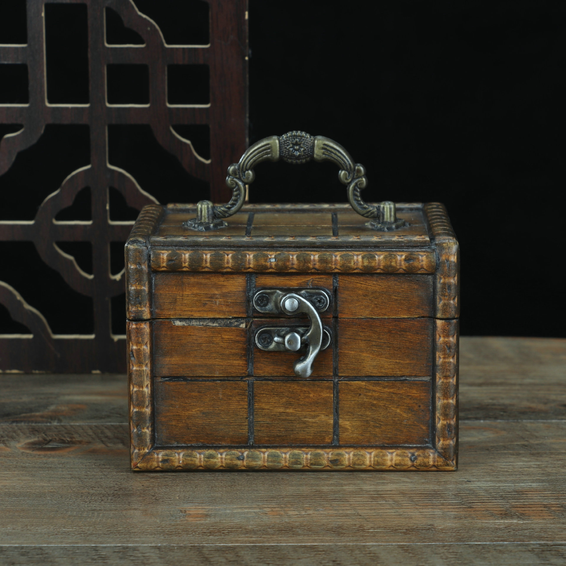 Wooden retro storage box
