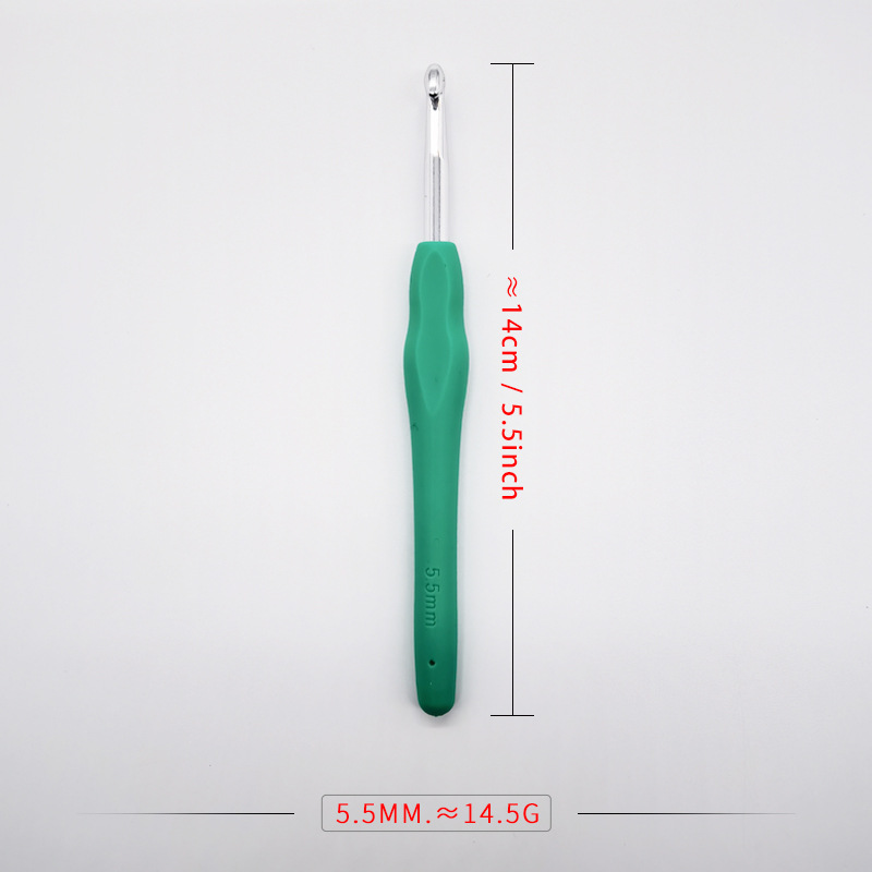 TPR crochet de mango suave, crochet de mango suave sólido, crochet de algodón, crochet de lana, crochet de mango suave de arco iris tejido a mano