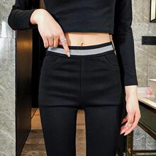 0202棉裤小脚打底裤女外穿秋冬不加绒小黑裤抽丝保暖新款紧身加厚