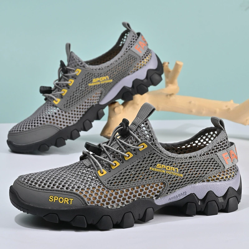2025 Crossbound Baotou Cave Shoes Мужская обувь Летняя обувь для бега по пересеченной местности Популярная спортивная обувь для активного отдыха на природе с сетчатым принтом Пляжная повседневная обувь