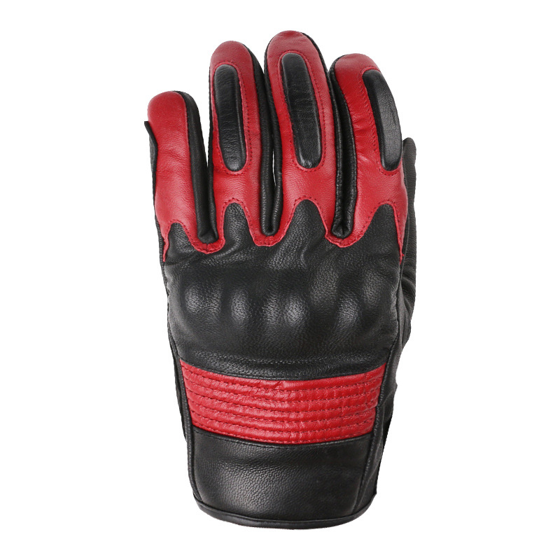 Guantes de cuero de motocicleta hombres y mujeres montando Harley piel de cabra motocicleta Caballero montando guantes de cuero de dedo completo transfronterizo